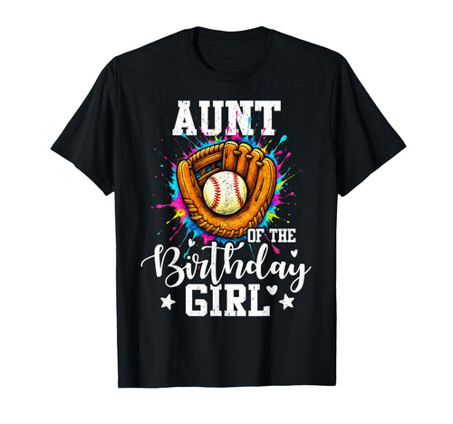Aunt Birthday Baseball Colorful T-Shirt - Casual Everyday Wear for Adults - T-Shirt, Sweatshirt, Hoodie