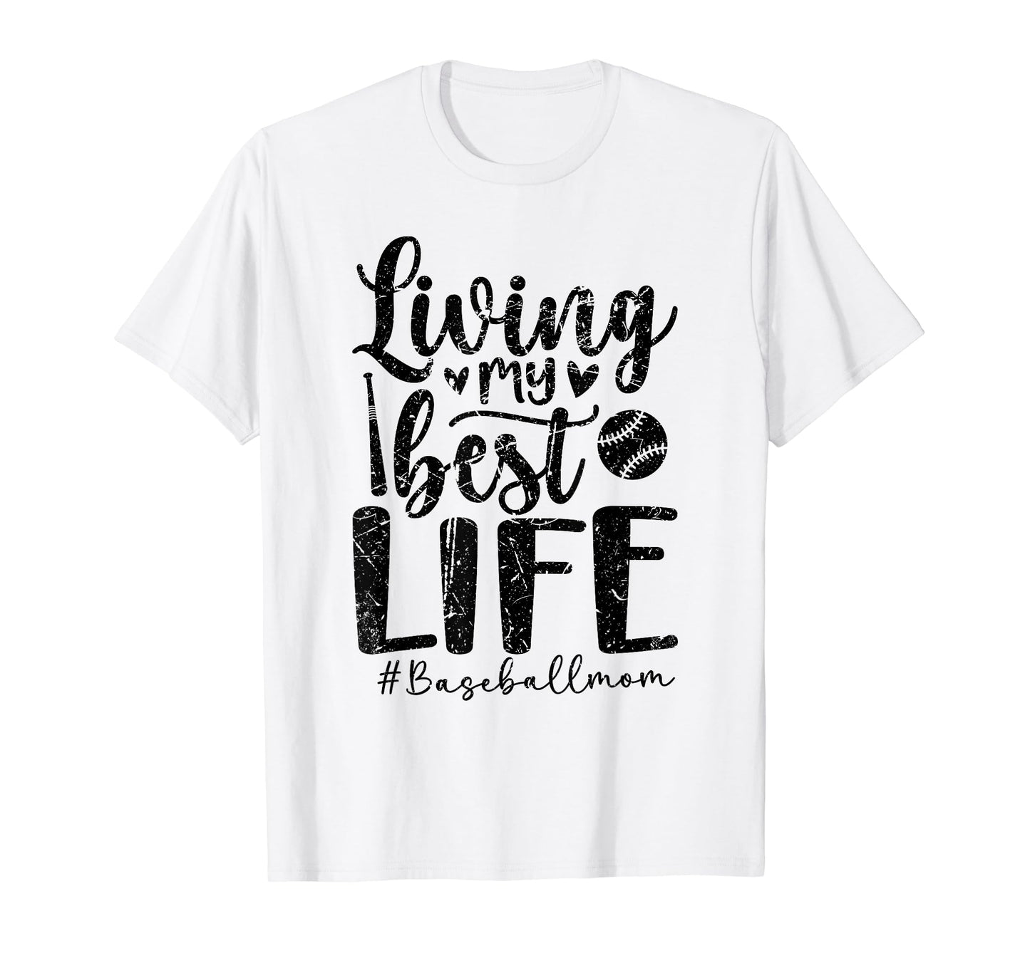 Living That Baseball Life Baseball Mom T-Shirt - Graphic Print Unisex - T-Shirt, Sweatshirt, Hoodie