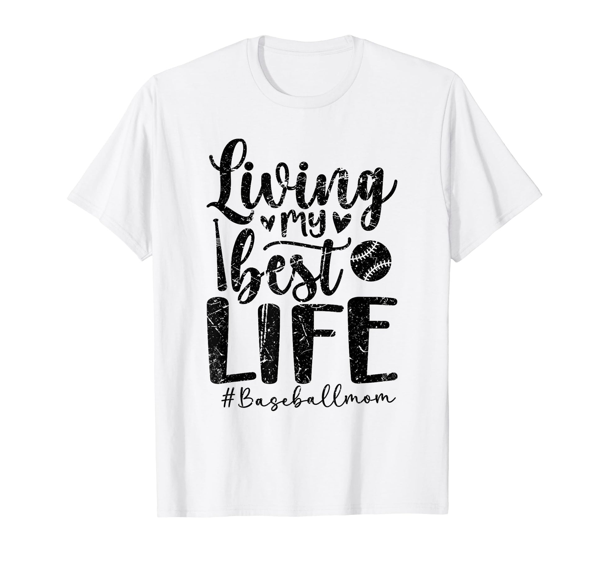 Living That Baseball Life Baseball Mom T-Shirt - Graphic Print Unisex - T-Shirt, Sweatshirt, Hoodie