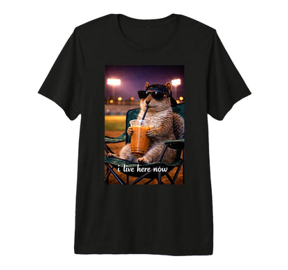 Funny Squirrel Ballfield Baseball Field T-Shirt - Graphic Print for Adults - T-Shirt, Sweatshirt, Hoodie