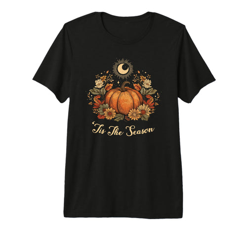 Pumpkin Spice Tis Season Equinox Moon Tri T-Shirt - Unique Graphic Unisex - T-Shirt, Sweatshirt, Hoodie