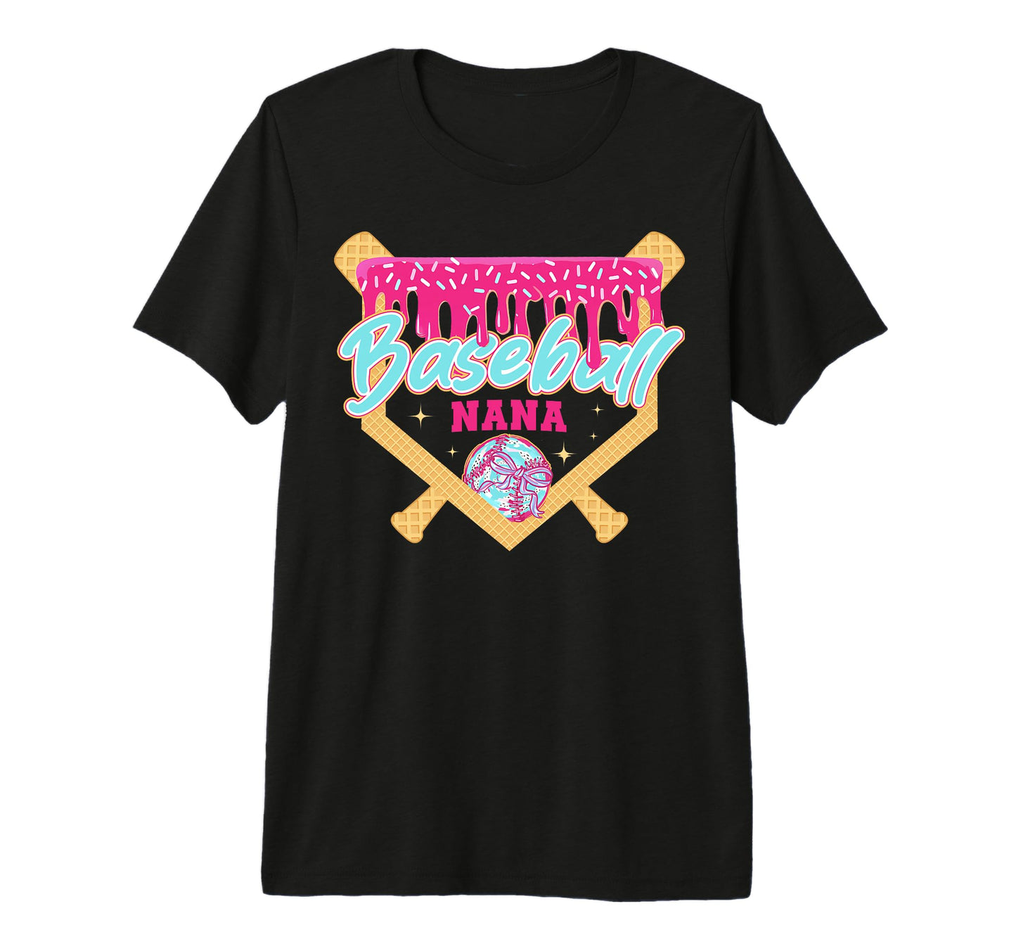 Baseball Nana Drip Ice Cream Baseball T-Shirt - Fun Novelty Design Unisex - T-Shirt, Sweatshirt, Hoodie