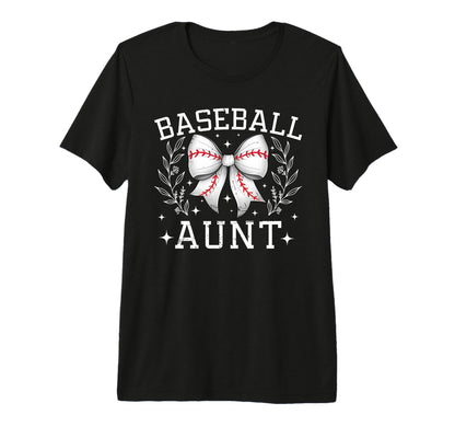 Coquette Bow Baseball Aunt Game Day T-Shirt - Custom Art Print for Adults - T-Shirt, Sweatshirt, Hoodie