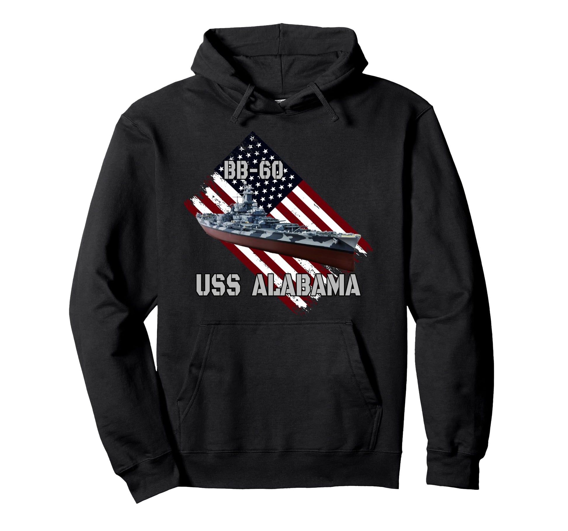 Battleship Uss Alabama Bb 60 Combat Hoodie - Novelty Apparel for Adults - T-Shirt, Sweatshirt, Hoodie