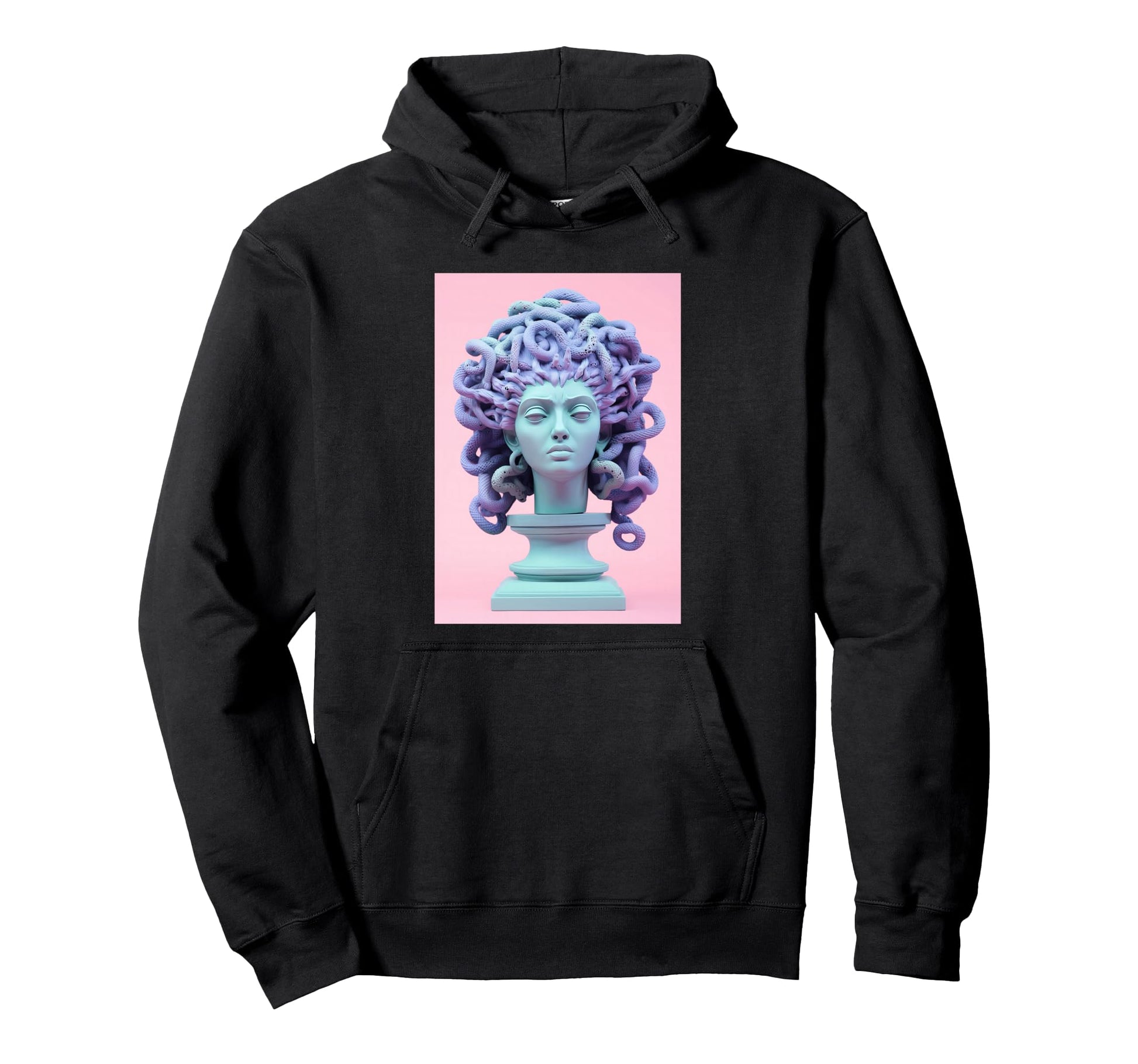 Vaporwave Medusa Statue Aesthetic Hoodie - Aesthetic Graphic for Adults - T-Shirt, Sweatshirt, Hoodie