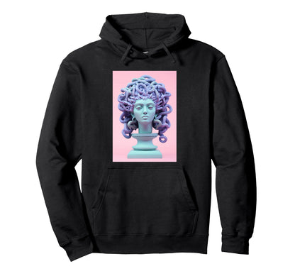Vaporwave Medusa Statue Aesthetic Hoodie - Aesthetic Graphic for Adults - T-Shirt, Sweatshirt, Hoodie