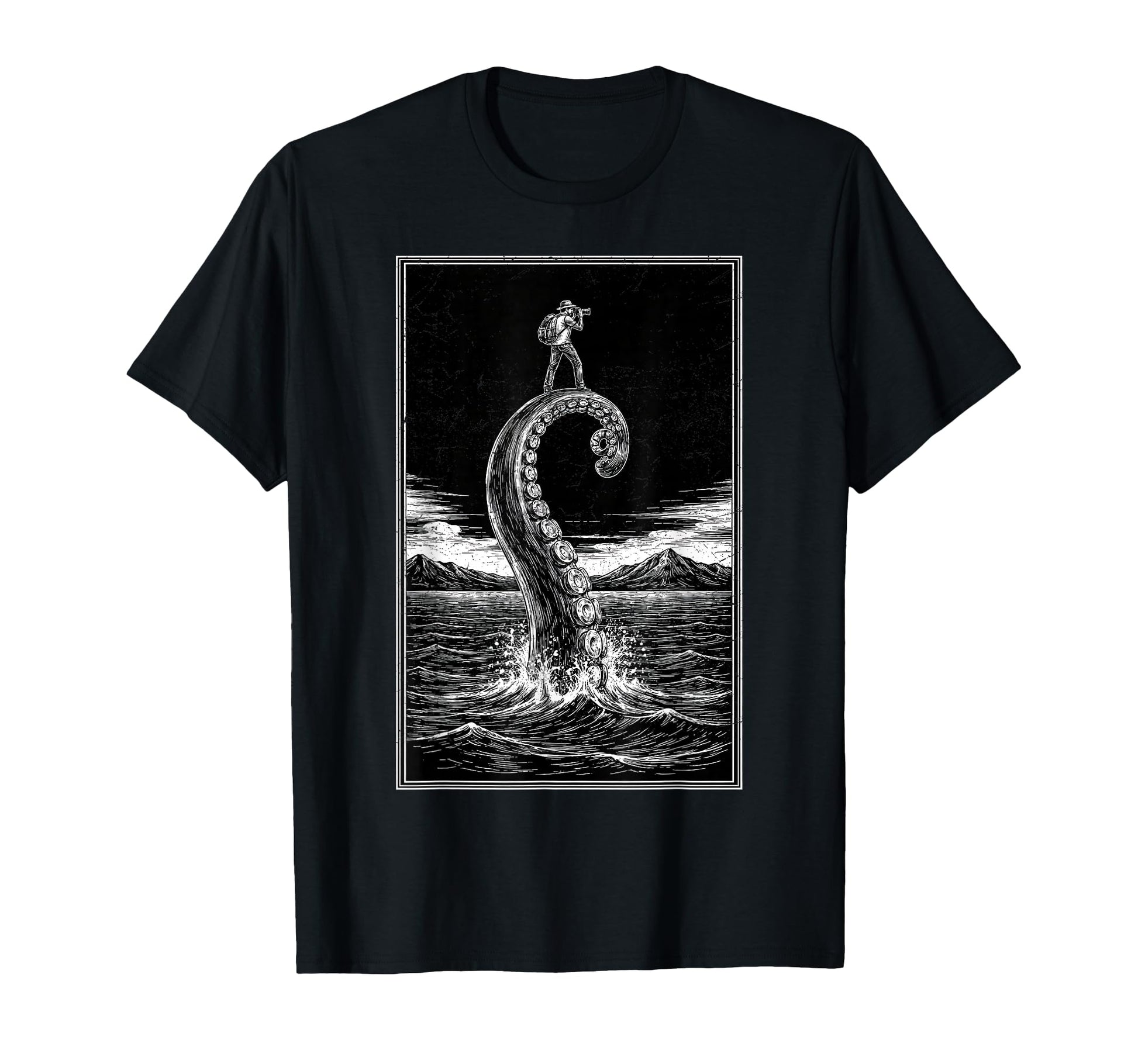 Photographer Octopus Moon Camera T-Shirt - Trendy Graphic for Adults - T-Shirt, Sweatshirt, Hoodie
