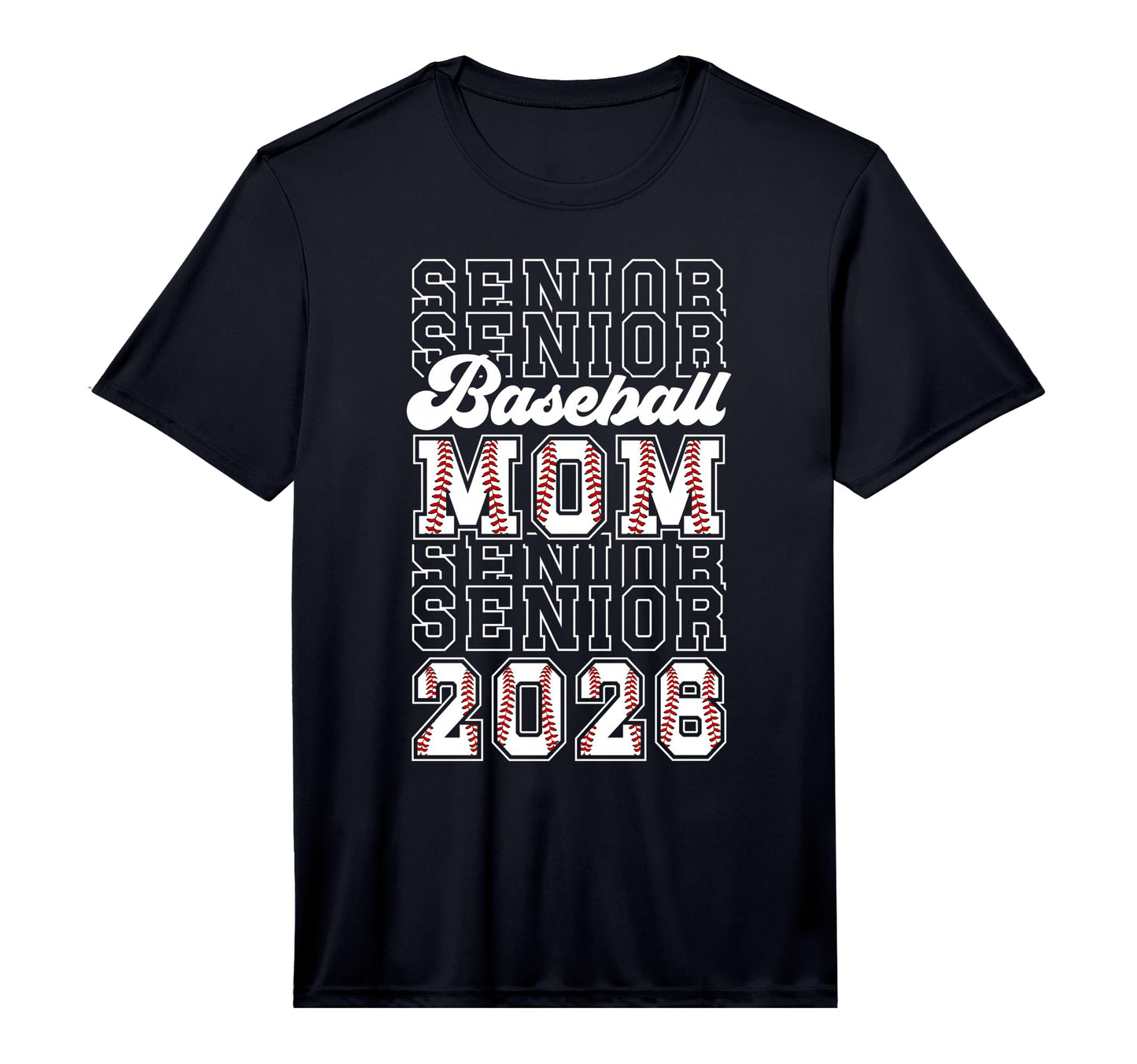 Mens Baseball Senior Mom 2026 Baseball T-Shirt - Fun Novelty Design Unisex - T-Shirt, Sweatshirt, Hoodie