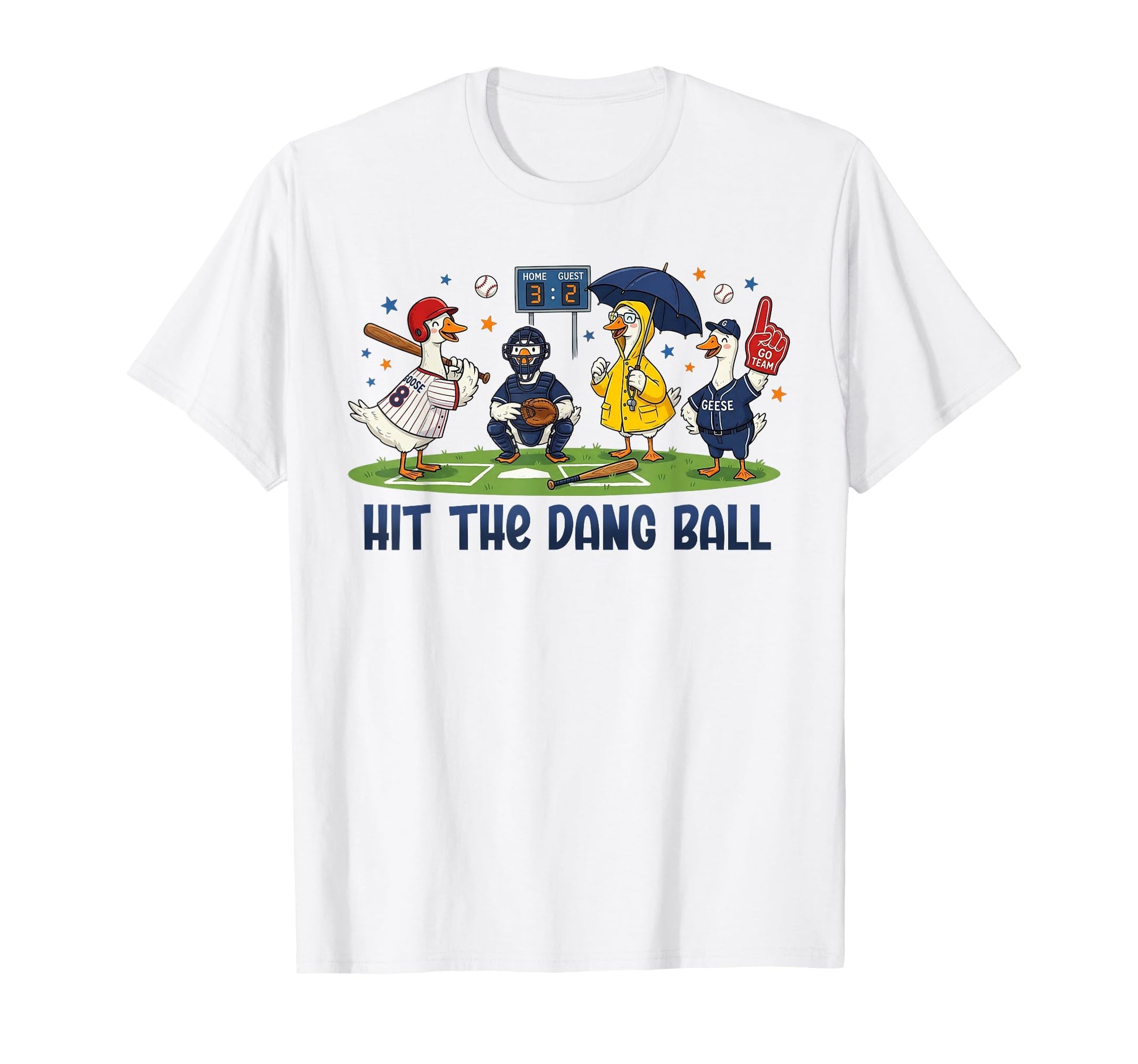 Funny Hit Dang Ball Goose Baseball Swing T-Shirt - Novelty Apparel Unisex - T-Shirt, Sweatshirt, Hoodie