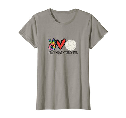 Womens Peace Love Volleyball T-Shirt - Novelty Apparel Men Women - T-Shirt, Sweatshirt, Hoodie