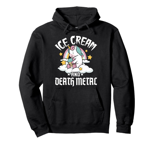 Unicorn Rainbow Heavy Metal Ice Cream Hoodie - Casual Everyday Wear Unisex - T-Shirt, Sweatshirt, Hoodie
