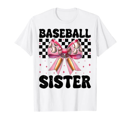 Baseball Sister Baseball Coquette Bow T-Shirt - Streetwear Style Men Women - T-Shirt, Sweatshirt, Hoodie
