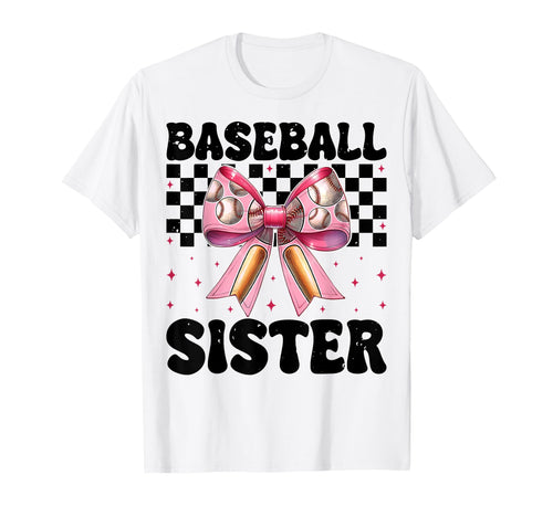 Baseball Sister Baseball Coquette Bow T-Shirt - Streetwear Style Men Women - T-Shirt, Sweatshirt, Hoodie