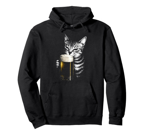 Cat Beer Y2K 90S Funny Cat Beer Hoodie - Fun Novelty Design Men Women - T-Shirt, Sweatshirt, Hoodie