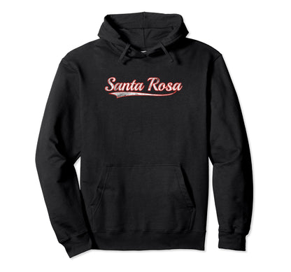 Santa Rosa Varsity Distressed Hoodie - Casual Everyday Wear Men Women - T-Shirt, Sweatshirt, Hoodie