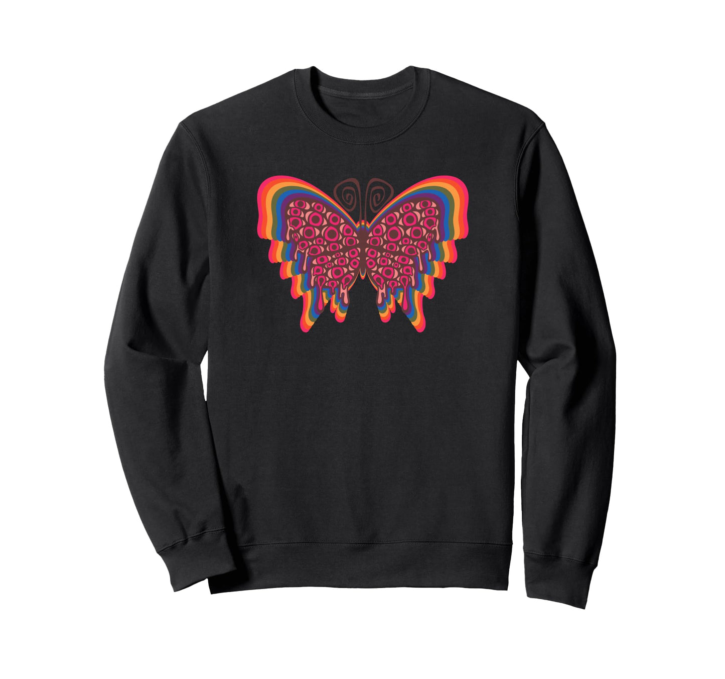 90S Y2K Melting Rainbow Butterfly Sweatshirt - Trendy Graphic Men Women - T-Shirt, Sweatshirt, Hoodie