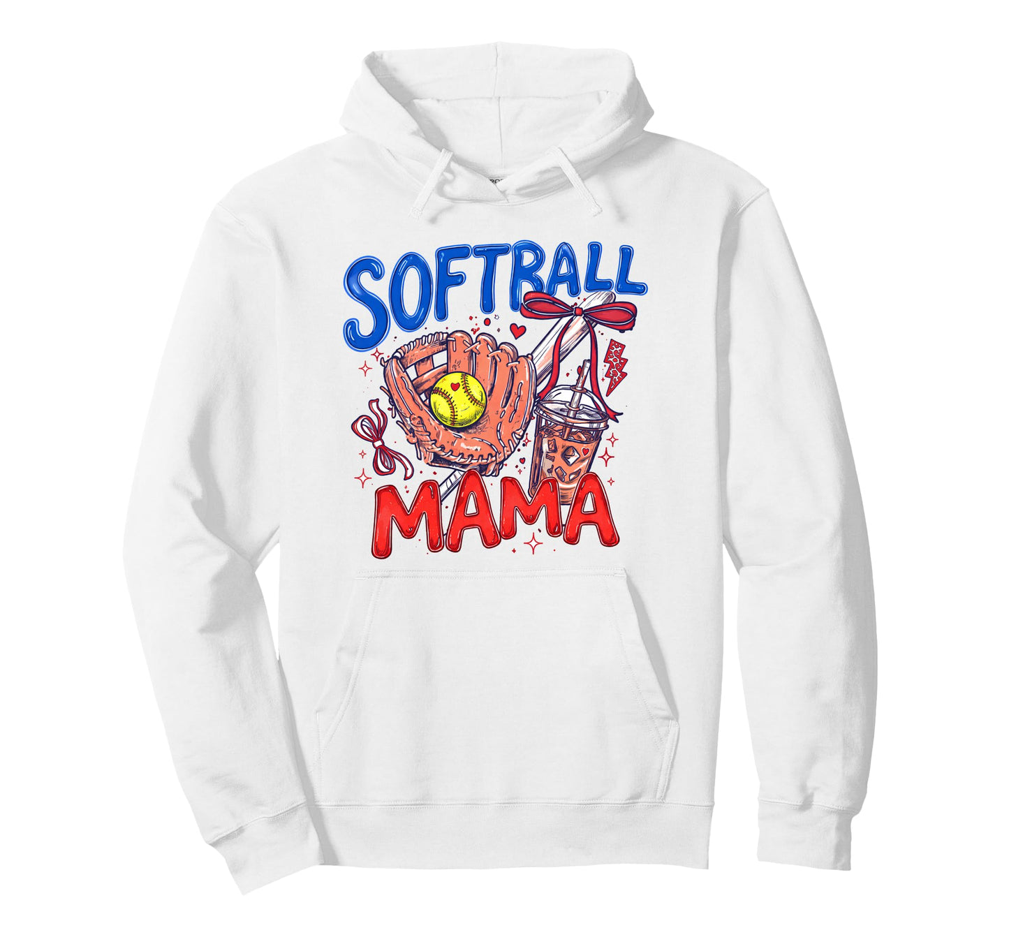 Softball Mama Whimsical Colorful Hoodie - Custom Art Print Unisex - T-Shirt, Sweatshirt, Hoodie