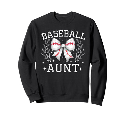 Coquette Bow Baseball Aunt Sweatshirt - Casual Everyday Wear Men Women - T-Shirt, Sweatshirt, Hoodie