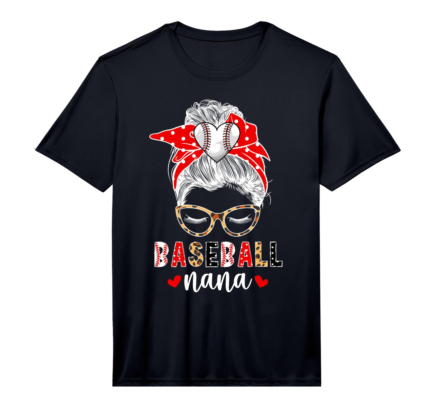 Mens Baseball Nana Messy Bun Nana T-Shirt - Aesthetic Graphic Unisex - T-Shirt, Sweatshirt, Hoodie