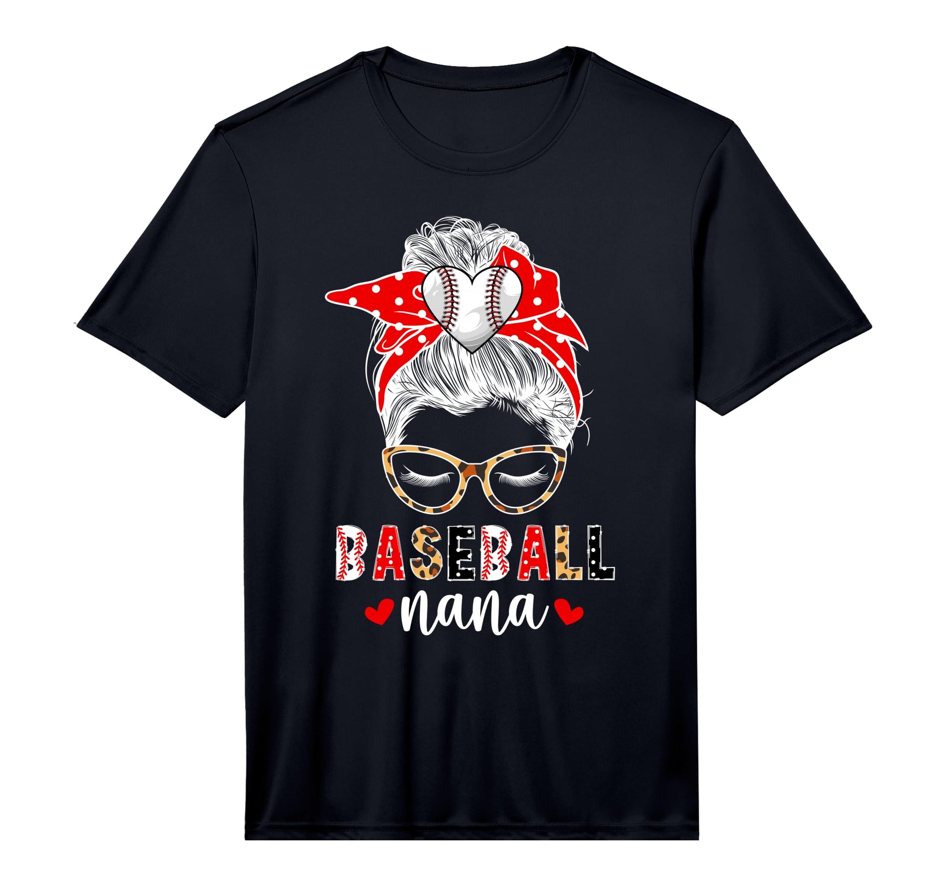 Mens Baseball Nana Messy Bun Nana T-Shirt - Aesthetic Graphic Unisex - T-Shirt, Sweatshirt, Hoodie