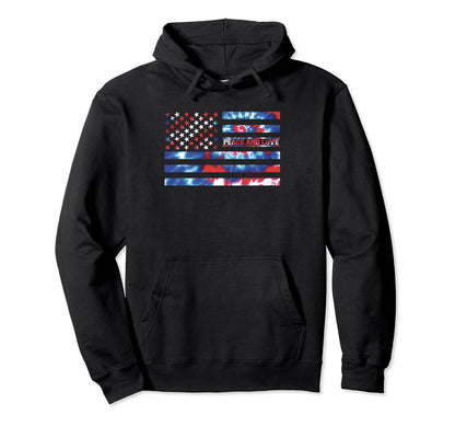 Peace And Love Tie Dye Red White Hoodie - Casual Everyday Wear Men Women - T-Shirt, Sweatshirt, Hoodie