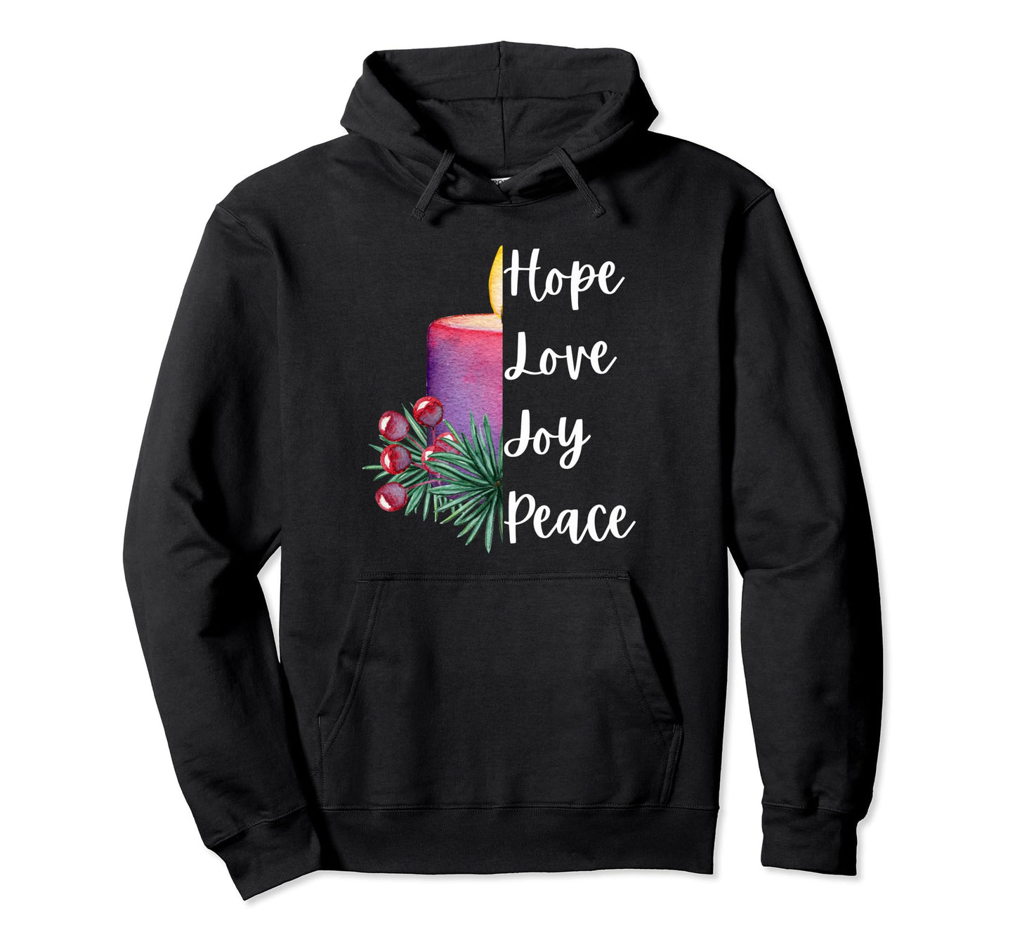 Christian Advent Candle Hope Love Hoodie - Casual Everyday Wear for Adults - T-Shirt, Sweatshirt, Hoodie