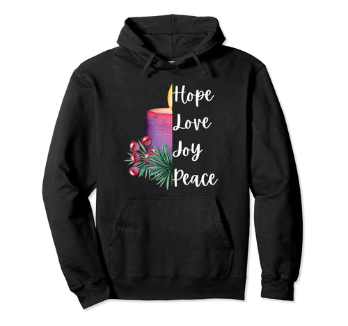 Christian Advent Candle Hope Love Hoodie - Casual Everyday Wear for Adults - T-Shirt, Sweatshirt, Hoodie
