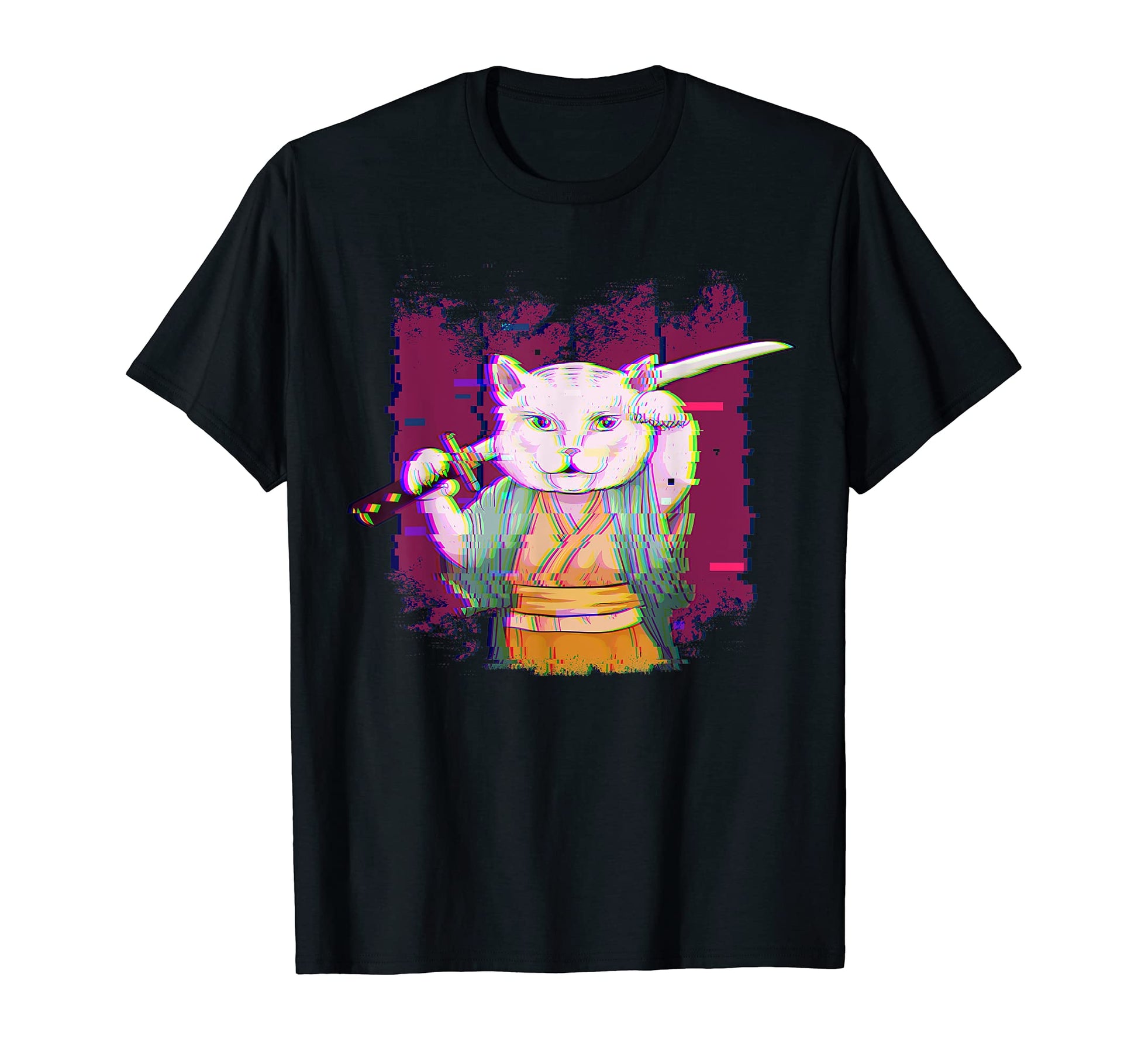 Japanese Samurai Maneki Neko Cat Lucky T-Shirt - Unique Graphic Unisex - T-Shirt, Sweatshirt, Hoodie