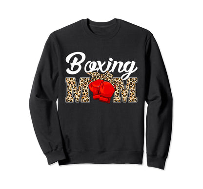 Boxing Funny Mom Game Leopard Sweatshirt - Casual Everyday Wear for Adults - T-Shirt, Sweatshirt, Hoodie