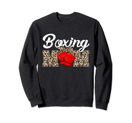 Boxing Funny Mom Game Leopard Sweatshirt - Casual Everyday Wear for Adults - T-Shirt, Sweatshirt, Hoodie
