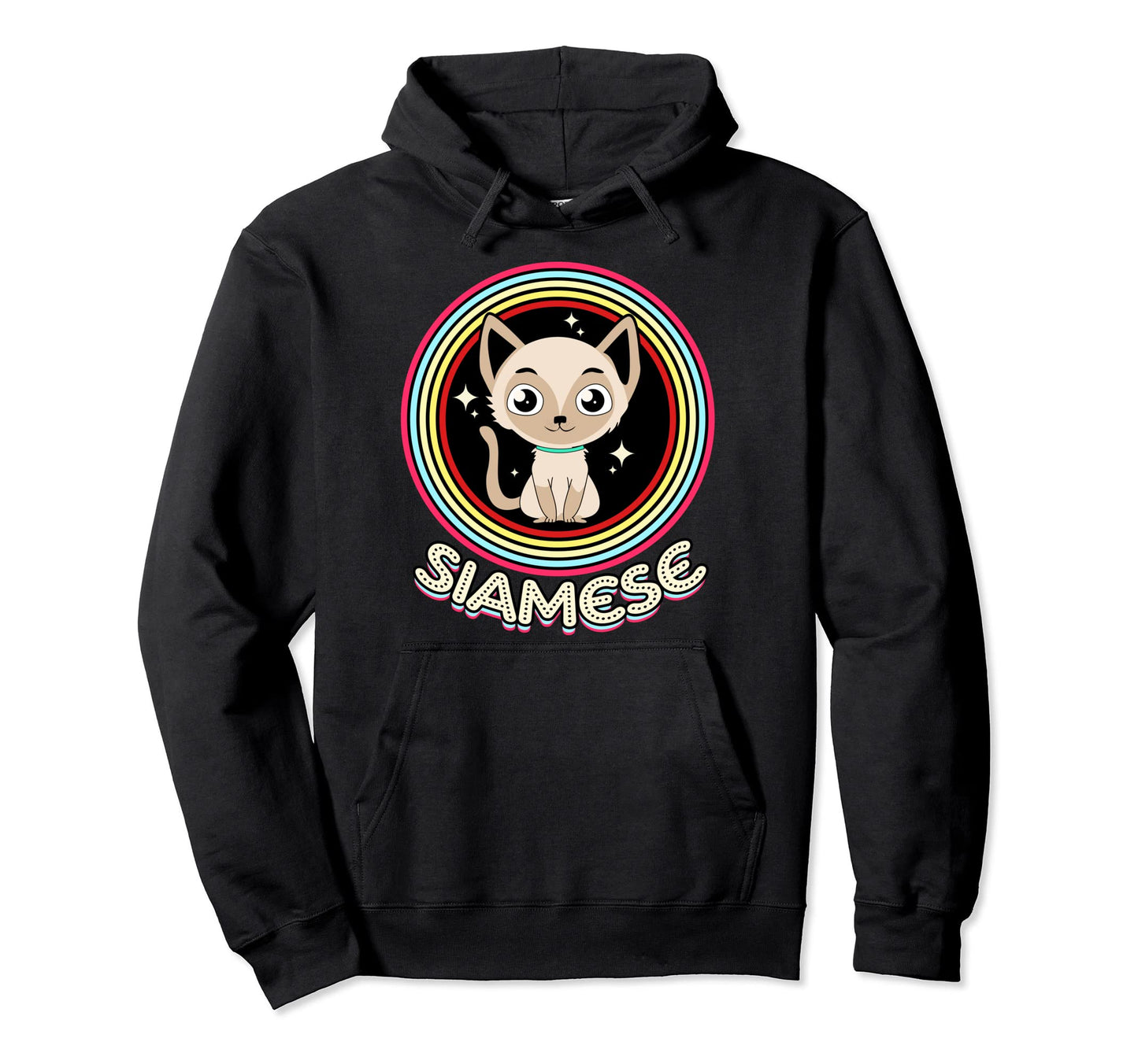 Siamese Cat Rainbow Hoodie - Fun Novelty Design Unisex - T-Shirt, Sweatshirt, Hoodie