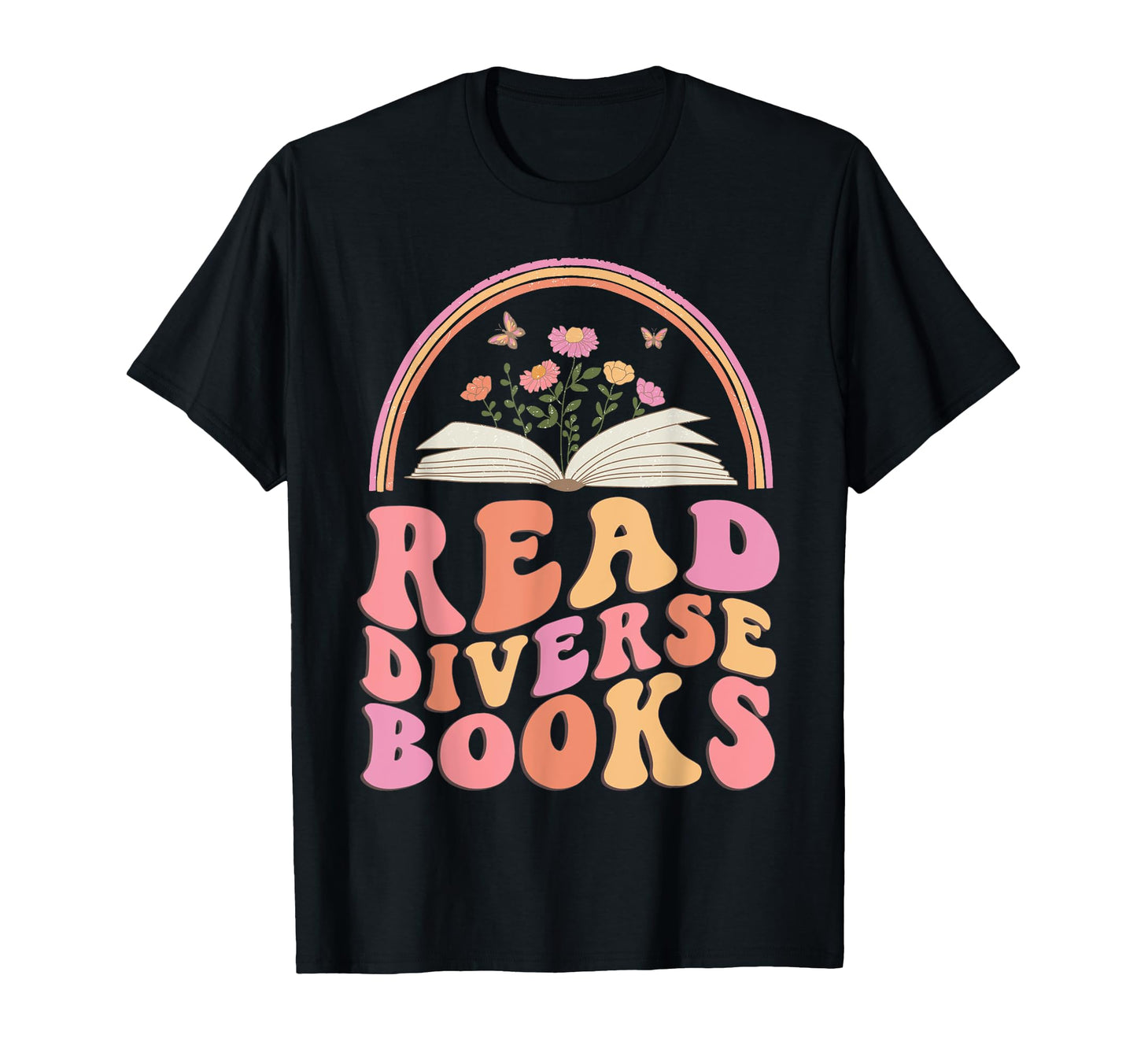Read Diverse Books Boho Butterfly T-Shirt - Unique Graphic Unisex - T-Shirt, Sweatshirt, Hoodie
