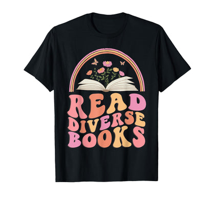 Read Diverse Books Boho Butterfly T-Shirt - Unique Graphic Unisex - T-Shirt, Sweatshirt, Hoodie
