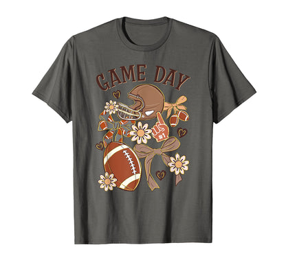 Game Day Football Mom Fan Coquette Bow T-Shirt - Aesthetic Graphic Unisex - T-Shirt, Sweatshirt, Hoodie