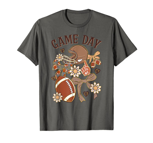 Game Day Football Mom Fan Coquette Bow T-Shirt - Aesthetic Graphic Unisex - T-Shirt, Sweatshirt, Hoodie