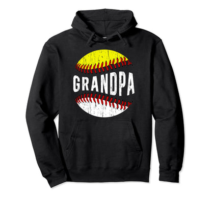 Baseball Softball Grandpa Hoodie - Casual Everyday Wear for Adults - T-Shirt, Sweatshirt, Hoodie