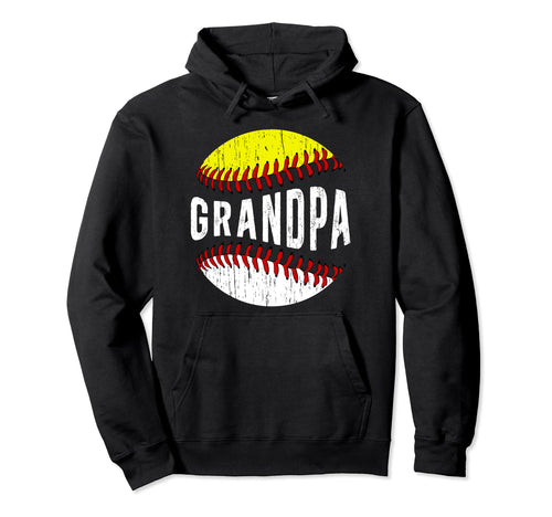 Baseball Softball Grandpa Hoodie - Casual Everyday Wear for Adults - T-Shirt, Sweatshirt, Hoodie