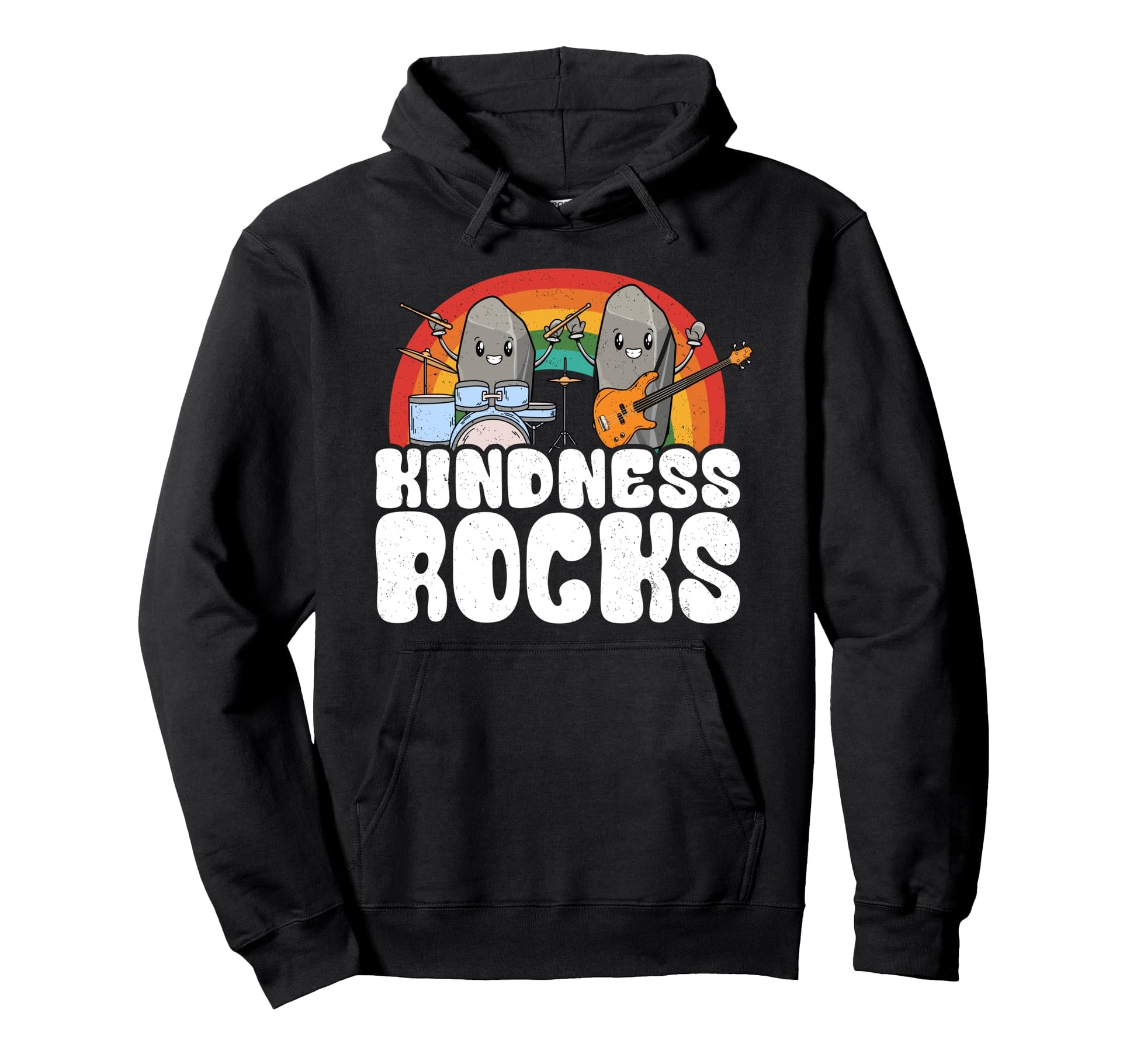 Anti Bullying Rainbow Hippie Music Hoodie - Aesthetic Graphic for Adults - T-Shirt, Sweatshirt, Hoodie