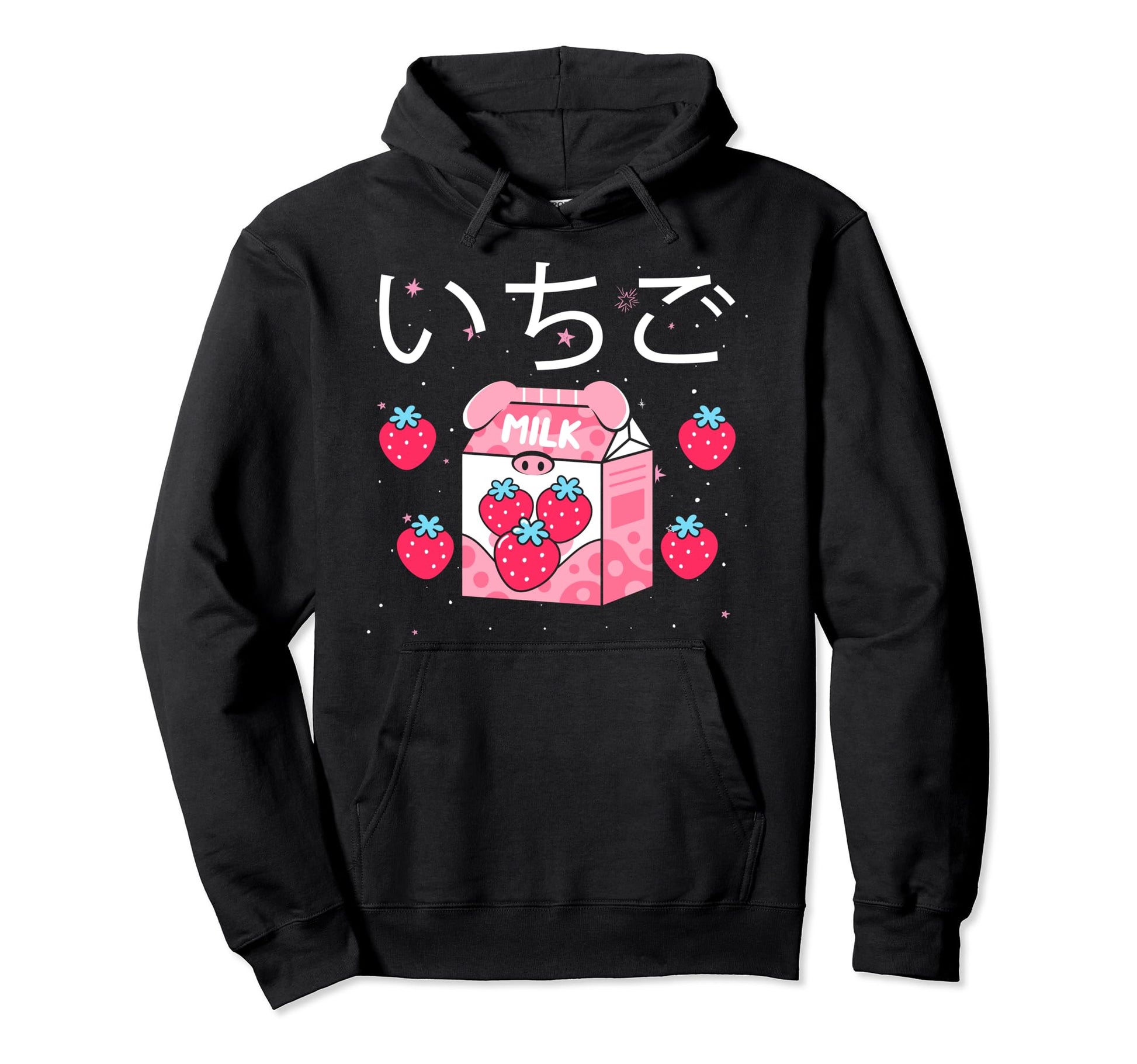 Strawberry Milk Kawaii Japanese Milk Hoodie - Novelty Apparel for Adults - T-Shirt, Sweatshirt, Hoodie