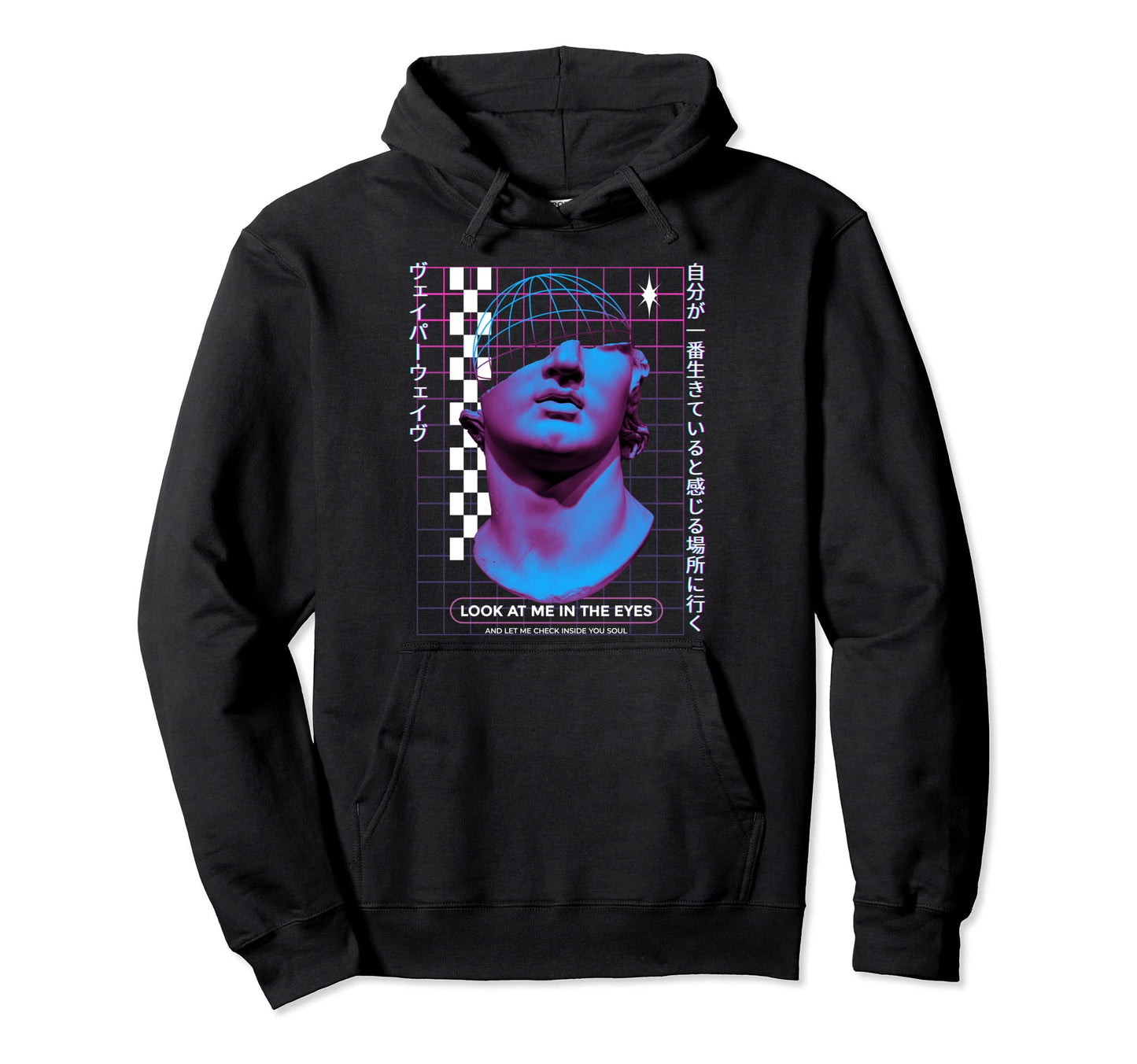 Vaporwave Statue Aesthetic Art Glitch Hoodie - Graphic Print Unisex - T-Shirt, Sweatshirt, Hoodie