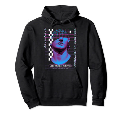 Vaporwave Statue Aesthetic Art Glitch Hoodie - Graphic Print Unisex - T-Shirt, Sweatshirt, Hoodie
