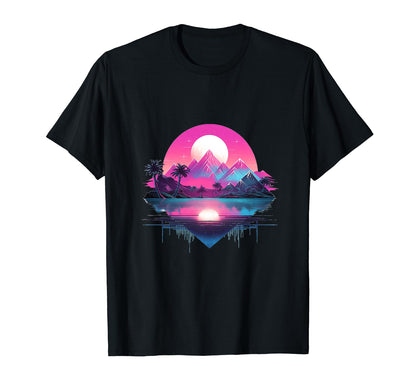 Vaporwave Landscape Aesthetic Art T-Shirt - Aesthetic Graphic Men Women - T-Shirt, Sweatshirt, Hoodie