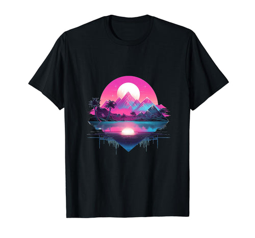 Vaporwave Landscape Aesthetic Art T-Shirt - Aesthetic Graphic Men Women - T-Shirt, Sweatshirt, Hoodie