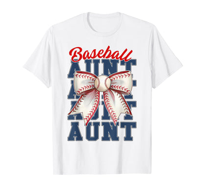 Baseball Aunt Auntie Coquette Bow T-Shirt - Casual Everyday Wear Unisex - T-Shirt, Sweatshirt, Hoodie