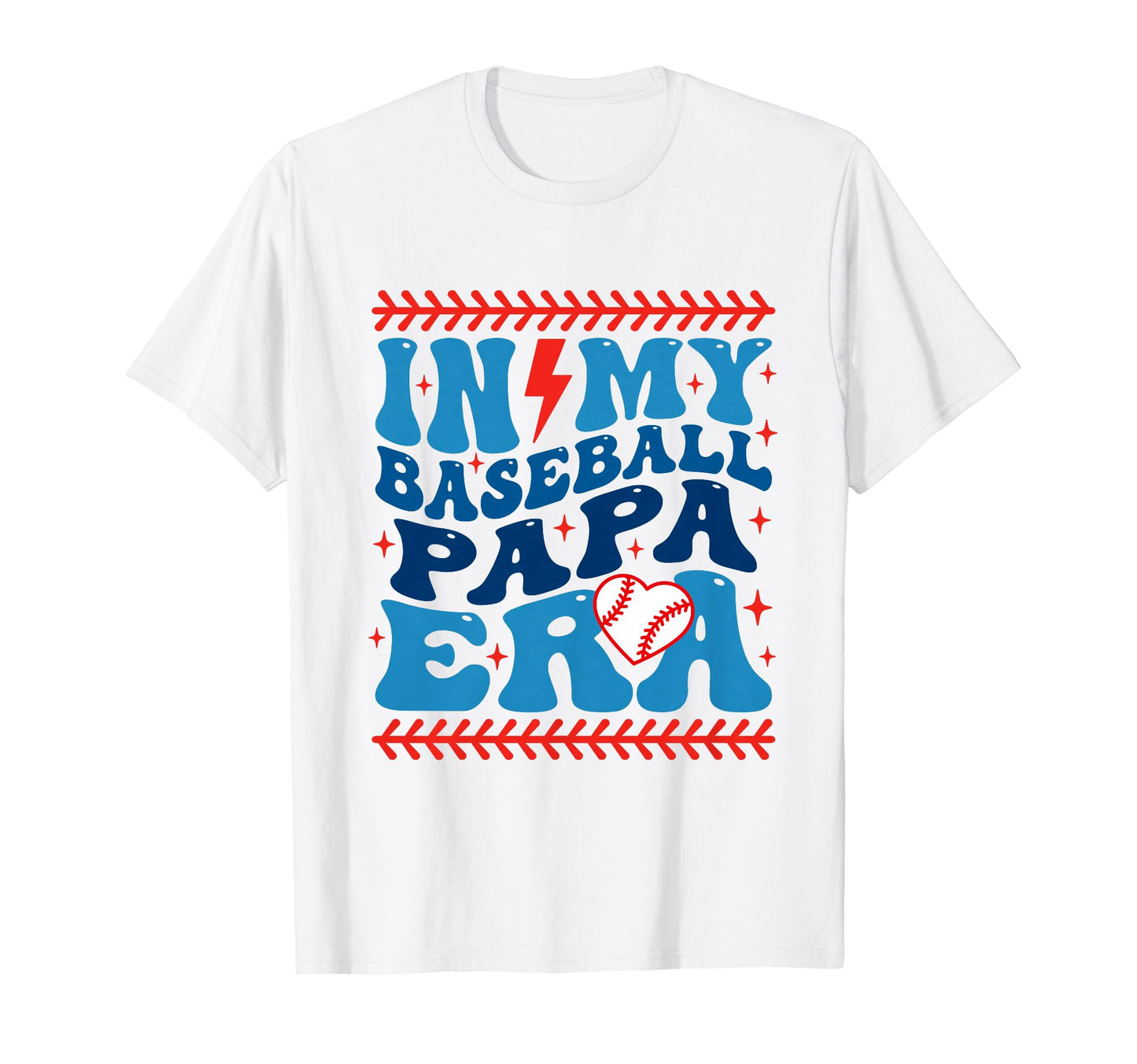 My Baseball Papa Era Groovy Baseball T-Shirt - Trendy Graphic for Adults - T-Shirt, Sweatshirt, Hoodie