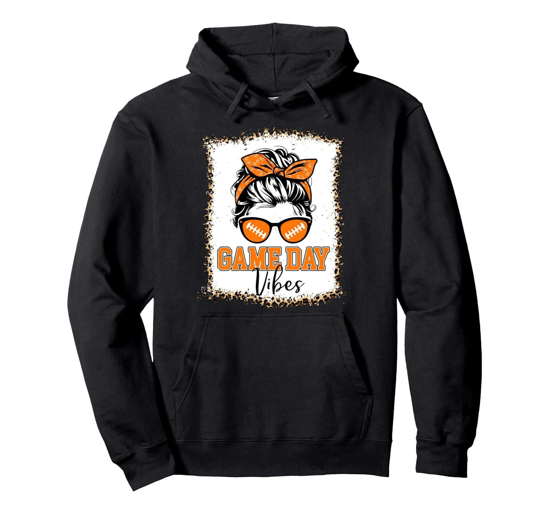 Orange And Black Game Day Vibes Football Hoodie - Streetwear Style Unisex - T-Shirt, Sweatshirt, Hoodie