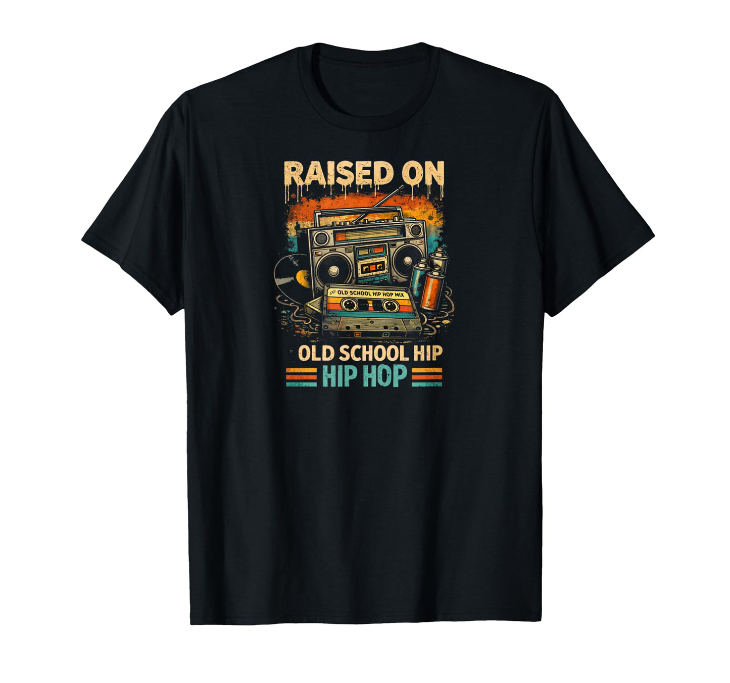 Raised Old School Hip Hip Hop T-Shirt - Custom Art Print for Adults - T-Shirt, Sweatshirt, Hoodie