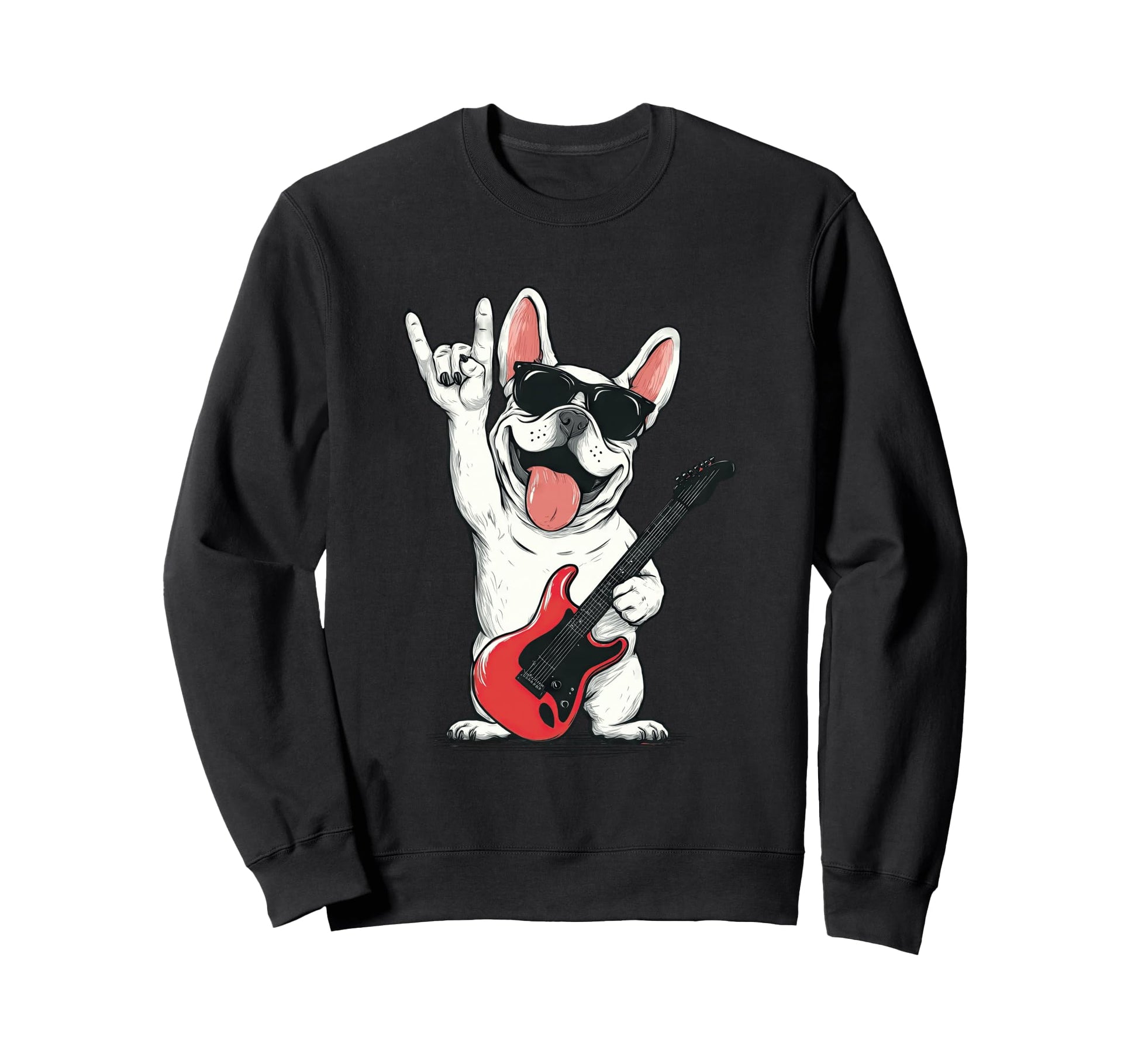 Funny French Bulldog Rock Music Sweatshirt - Trendy Graphic Men Women - T-Shirt, Sweatshirt, Hoodie