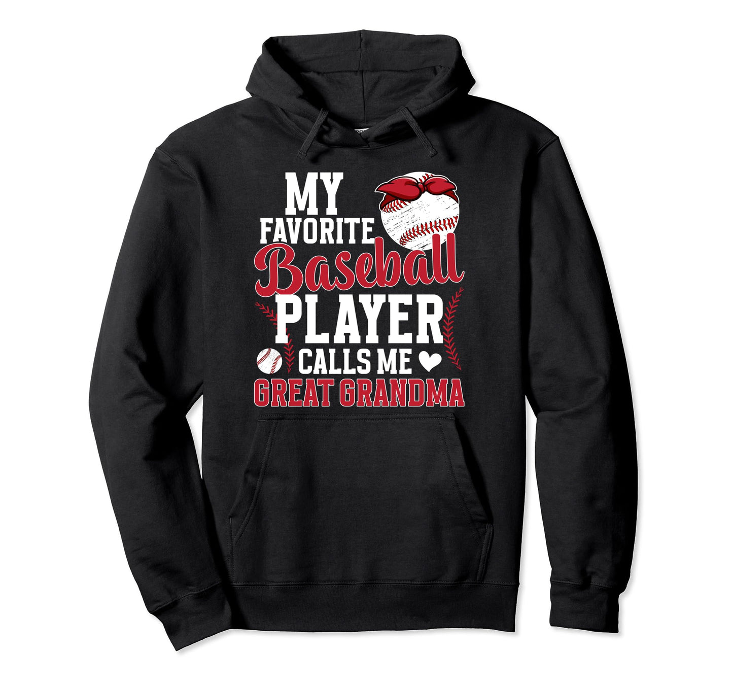 Proud Baseball Great Grandma Baseball Hoodie - Custom Art Print Men Women - T-Shirt, Sweatshirt, Hoodie