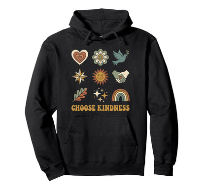 Choose Kindness Grid Icons Heart Sun Hoodie - Custom Art Print for Adults - T-Shirt, Sweatshirt, Hoodie